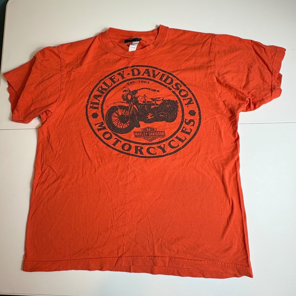 Harley Davidson Sturgis South Dakota Orange Graphic Tee Mens L